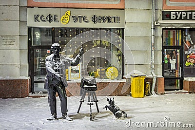 Sculpture of a photographer in Nizhny Novgorod Editorial Stock Photo